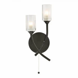 Image of Litecraft Octen Black Chrome Wall Light