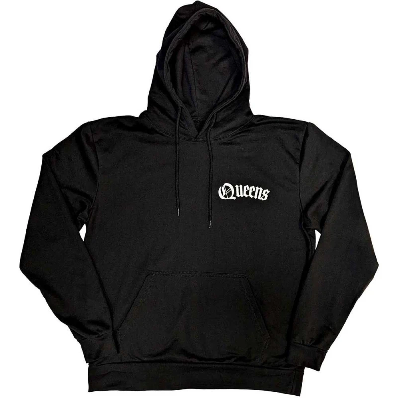 Image of Queens Of The Stone Age Mens Floral Chains Hoodie in Black Size: XL Black Male XL