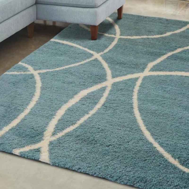 Image of THE RUGS Snug Collection Shaggy Rugs Bubbles Design I110A in Duck Egg Blue Size: 200cm x 290cm Duck Egg Blue Unisex 200cm x 290 cm