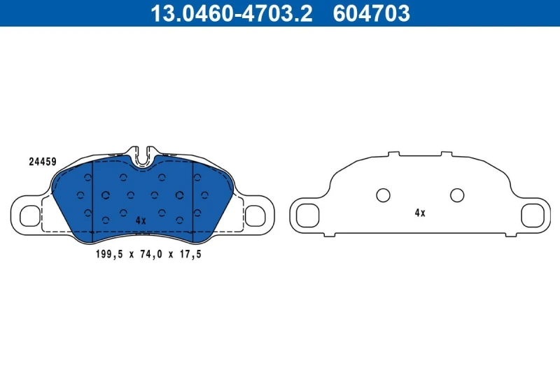 Image of Brake pad set ATE 13.0460-4703.2