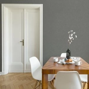 Image of Fresco Dark Grey Fresca Plain Textured Wallpaper