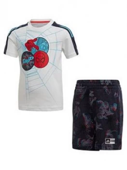 image of Adidas Boys Spider-Man T-Shirt And Shorts Set - Multi