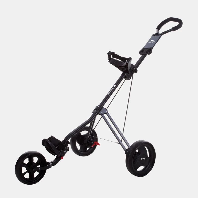 Image of Slazenger Folding 3 Wheel Golf Trolley Black unisex One Size
