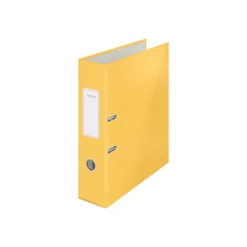 image of 180 Cosy Lever Arch File Soft Touch A4, 80MM Width, Warm Yellow - Outer Carton of 6