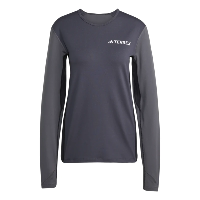 Image of Long-sleeved synthetic multi T-Shirt For Her adidas Gris Female L