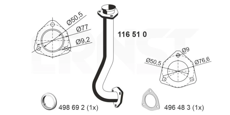 Image of Exhaust Pipe ERNST 116510