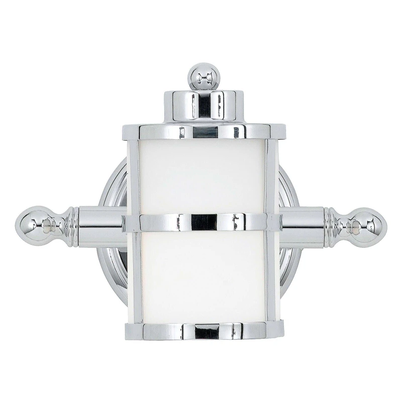 Image of Loops IP44 Wall Light Opal Etched Glass Dimmable Polished Chrome LED G9 3.5W Clear