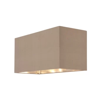 Image of Endon Cassier - 1 Light Shade Taupe Premium Silk Fabric, Bright Nickel Plate, E27