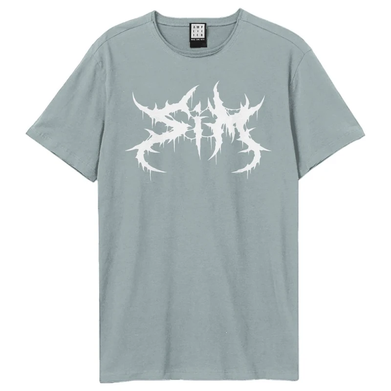Image of Amplified Amplified Men SiM Logo T-Shirt in Pale Blue Size: X-Small Pale Blue XS Male 5063574976367