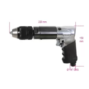 Image of Beta Tools 1932B13 Reversible Air Drill Autochuck 1.5-13mm 400rpm 6.2bar 340W