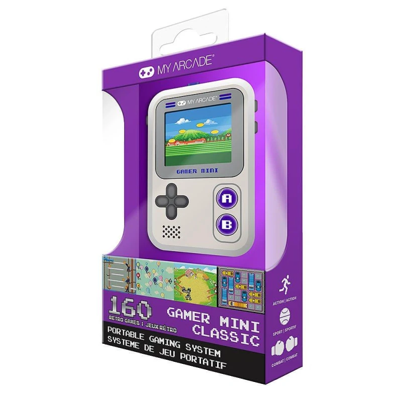 Image of My Arcade - Gamer Mini Classic (160 Games In 1) Gray & Purple