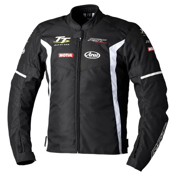 Image of RST IOM TT Team Evo CE Textile Jacket Men Black White 46