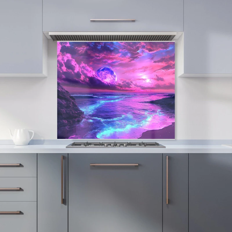 Image of Designer Kitchen Splashbacks Elena Sable: 00008 Kitchen Splashback Size: 600mm x 750mm Multicolor Unisex 600mm x 750mm