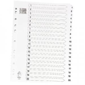 Image of Nice Price A4 White 1-20 Mylar Index WX01531