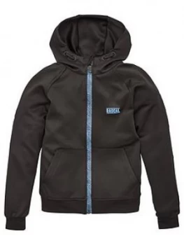 Image of Boys, Rascal Childrens Disorted Grid Shell Full Zip Tracktop - Black Size M 11-12 Years