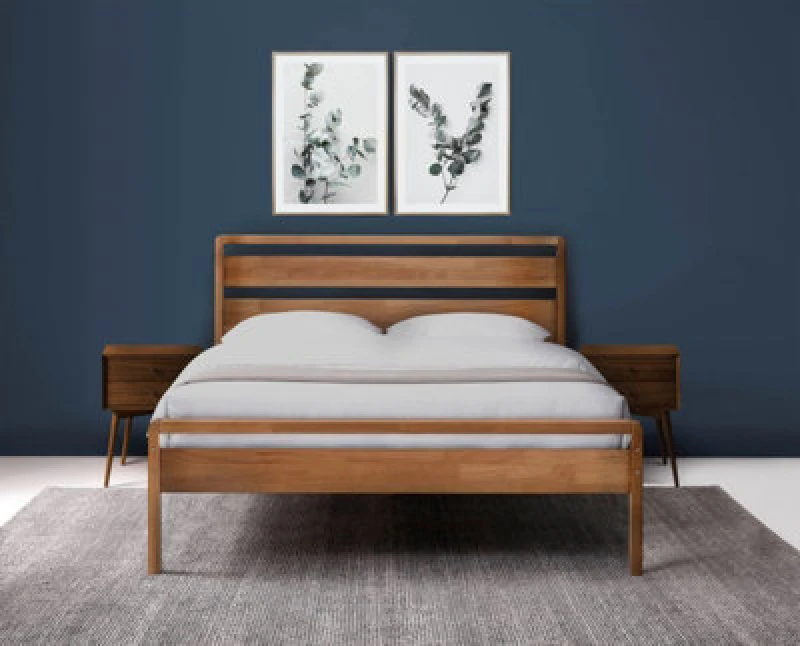 Image of Bruno Mid Century Wooden Bed King