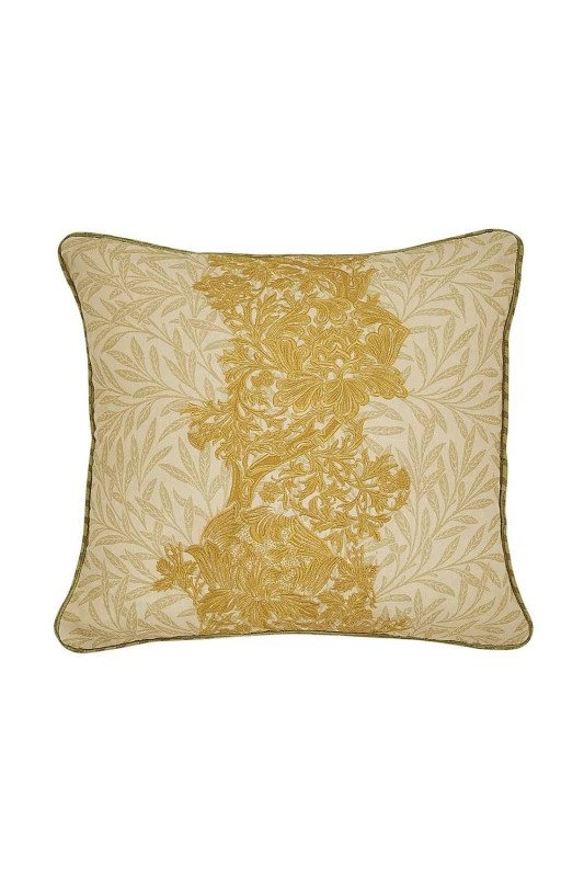 Image of Morris & Co 'Elmcote' Cotton Cushion Yellow