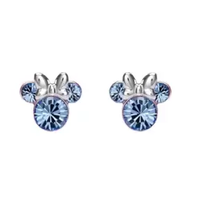 image of Disney Minnie Mouse Blue December Birthstone sterling silver Crystal Earrings E905162RDECL