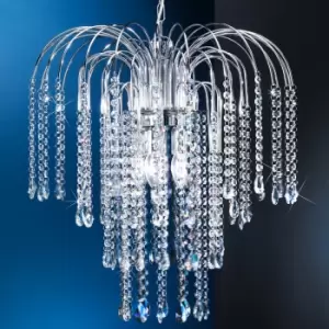 Pioggia 5 Light Pendant Ceiling Light, Chrome