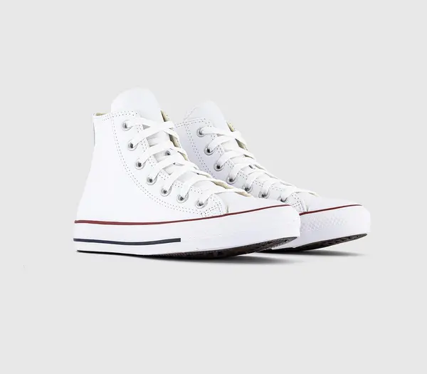 image of Converse All Star High White Leather Classic Trainers, 11