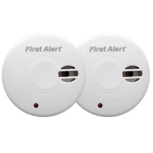 image of First Alert Smoke Alarm With Hush Button Twin Pack