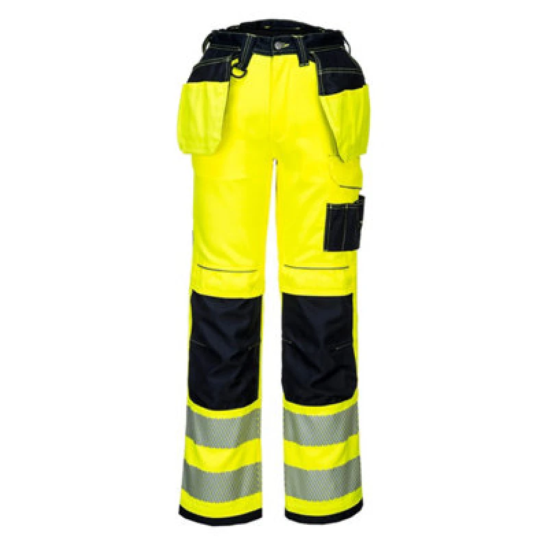 Image of Portwest PW3 Hi Vis Holster Pocket Work Trousers T501YBS38 Colour: Yellow / Black