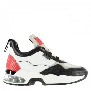 image of Karl Lagerfeld Ventura Mid Trainers - White Lthr/Red