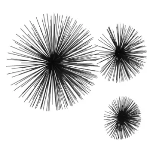 Image of Olivia's Soft Industrial Collection - Mirano Set of 3 Black Finish Wall Art