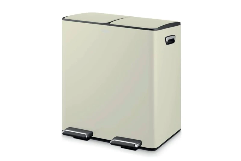 Image of Tower Tower 40L Recycling Pedal Bin Cream Cream - Tower Cream HR21401