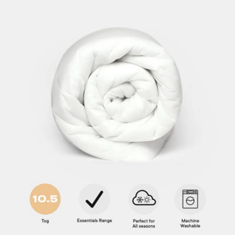 Image of OHS OHS 10.5 Tog Duvet Quilt All Seasons Summer Winter Anti Allergy in White Size: Double White Double Unisex 5027434140381