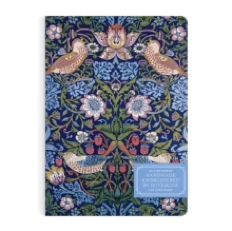 Image of William Morris Strawberry Thief Handmade Embroidered B5 Journal. Diary or journal. By Galison, William Morris Books