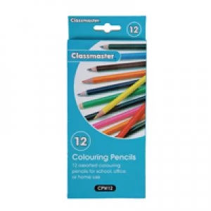 image of Classmaster Assorted Classroom Colouring Pencils Pack of 12 CPW12