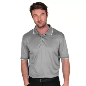 ISLAND GREEN -Men Performance Polo SILVER GREY 2X-Large