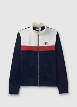 image of Fila Mens Nash Colour Block Track Jacket In Black/Red