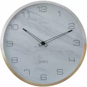 Wall Clock Silver / Gold Finish Silver Frame Clocks For Living Room / Bedroom / Contemporary Style Round Shaped Design Metal Clocks 4 x 30 x 30