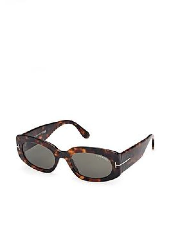 Image of Tom Ford Cielle Oval Sunglasses - Dark Havana Dark Brown WAH6J Unisex