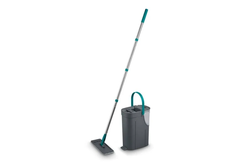 Image of Tower Flat Mop & Bucket Set with Refills in Dark Grey Dark Grey Unisex