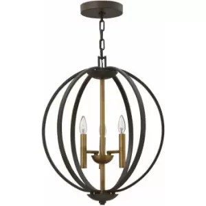 image of Loops - 3 Bulb Ceiling Pendant Light Fitting Spanish Bronze LED E14 60W Bulb