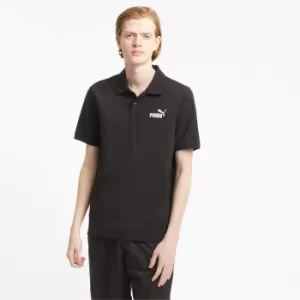 image of PUMA Essentials Pique Mens Polo Shirt, Black, size Small, Clothing