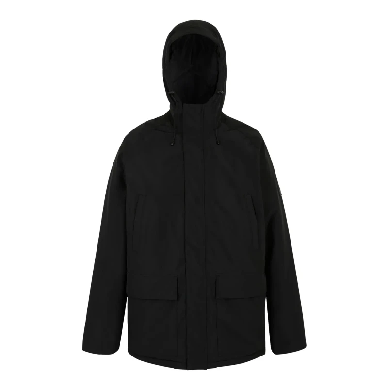 Image of Regatta Regatta Men Savon Hooded Waterproof Breathable Insulated Jacket in Black Size: large Black L Male 5063516101024