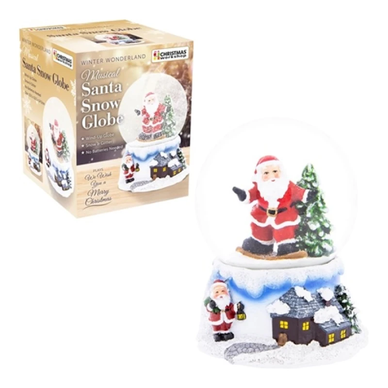 Image of Christmas Workshop Wind Up Musical Santa Snowglobe 70779
