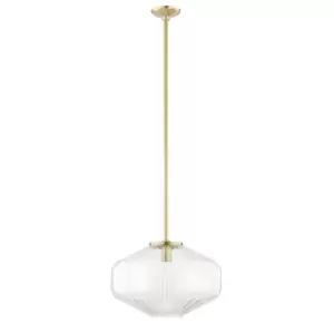 image of Hudson Valley Lighting Bennett 1 Light C Pendant in Aged Brass