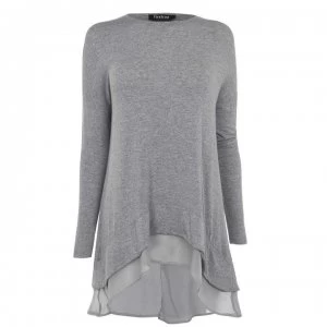 image of Firetrap Blackseal Fine Knit Lorne Top - Grey Marl