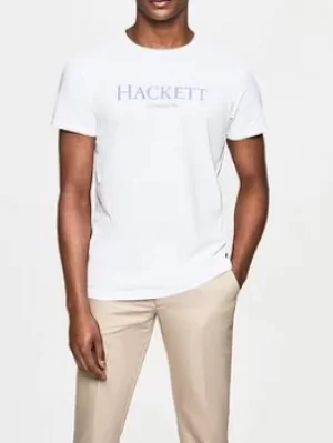 image of Hackett Logo T-Shirt, White, Size 2XL, Men