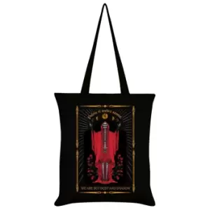 image of Grindstore We Are But Dust And Shadow Tote Bag (One Size) (Black/Red)