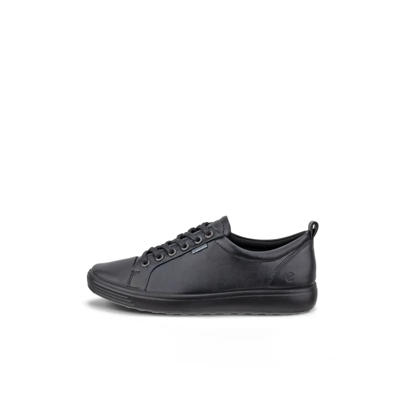Image of Ecco Soft 7 Gore-Tex Leather Womens Low Top Trainers - Black - Size:UK 3.5-4