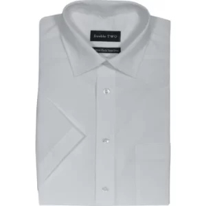 Image of Mens 17.5IN Short Sleeve White Poplin Shirt