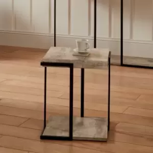 Image of Pacific Jersey Lam Side Table, Grey Wood Effect Natural