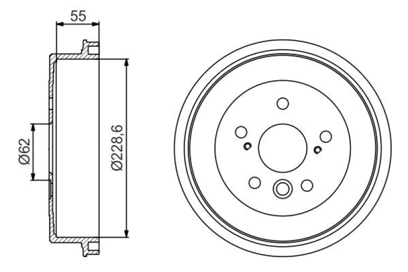 Image of Bosch 0 986 477 168 Brake Drum Rear Axle, 277mm Brake Drum (123)