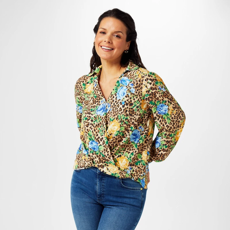 Image of Biba Biba Wrap Front Shirt - Multi Multi 8